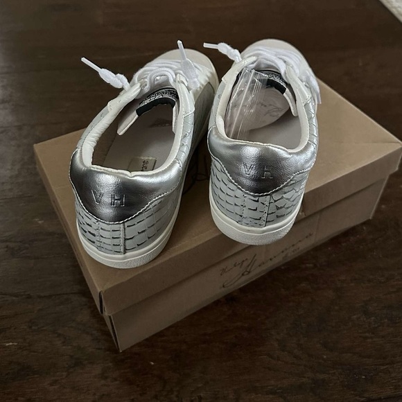 Vintage Havana-Edge Croc Embossed Leather Sneakers-size 7.5 Gray/white-Brand New - Picture 3 of 14